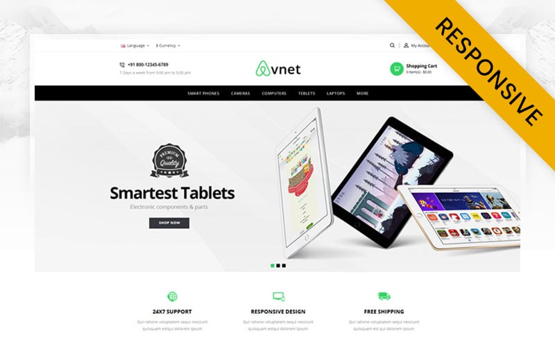 Avnet Plantilla responsiva OpenCart para tienda de electrónica