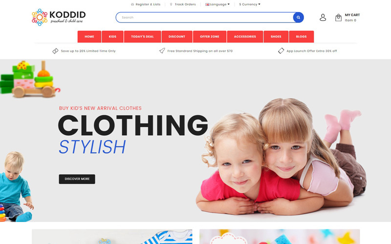 Koddid OpenCart-mall för barn