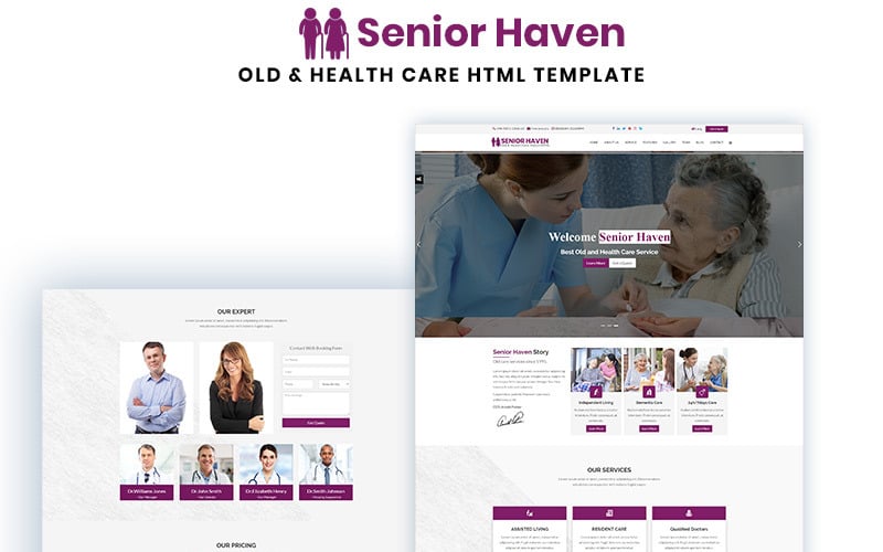 Plantilla de página de destino HTML de Senior Haven Old & Health Care