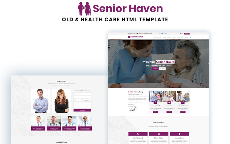 Senior Haven Old & 卫生保健HTML登陆页模板