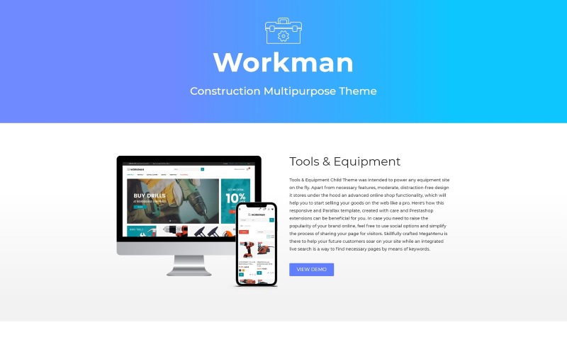 Workman - Tema PrestaShop multiuso per l'edilizia