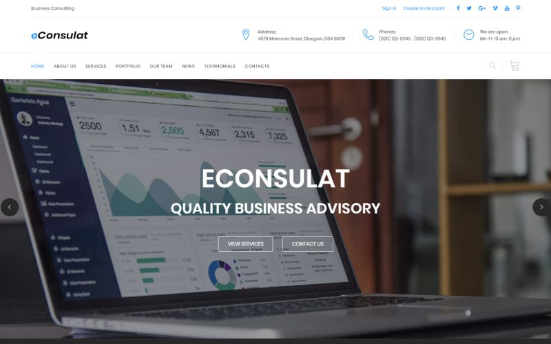 eConsulat - HTML目标页面模板Solid Business Company