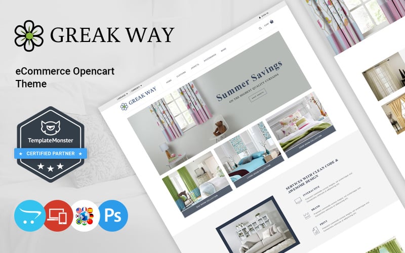 Greak Way - Loja de cortinas e decoração de móveis OpenCart Template