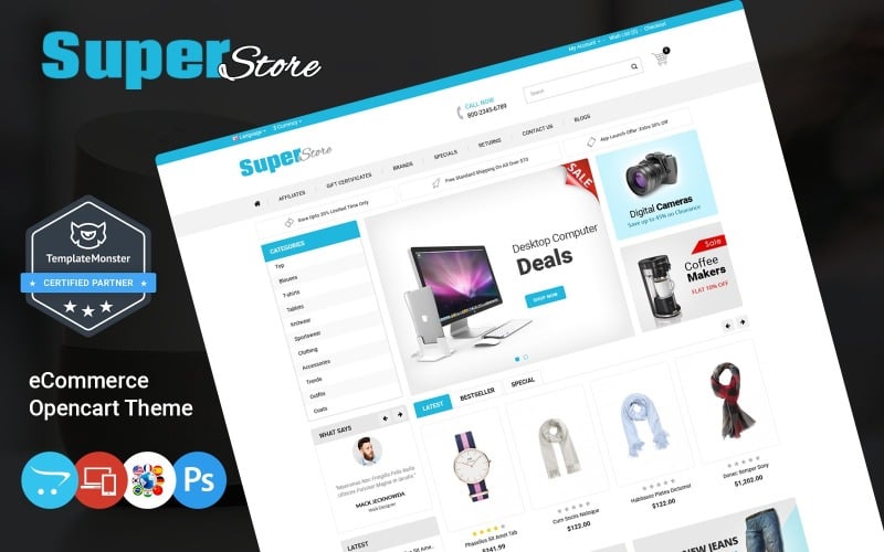 Super Store - Multipurpose MegaShop and  Electronics and Computers OpenCart Template