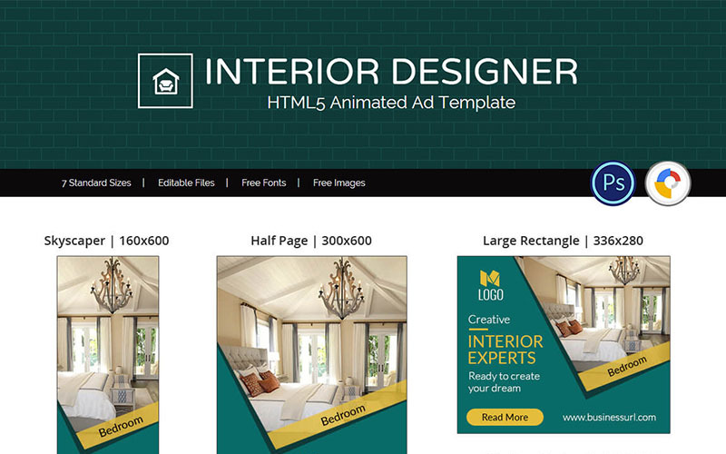 Imobiliário | Banner animado de designer de interiores