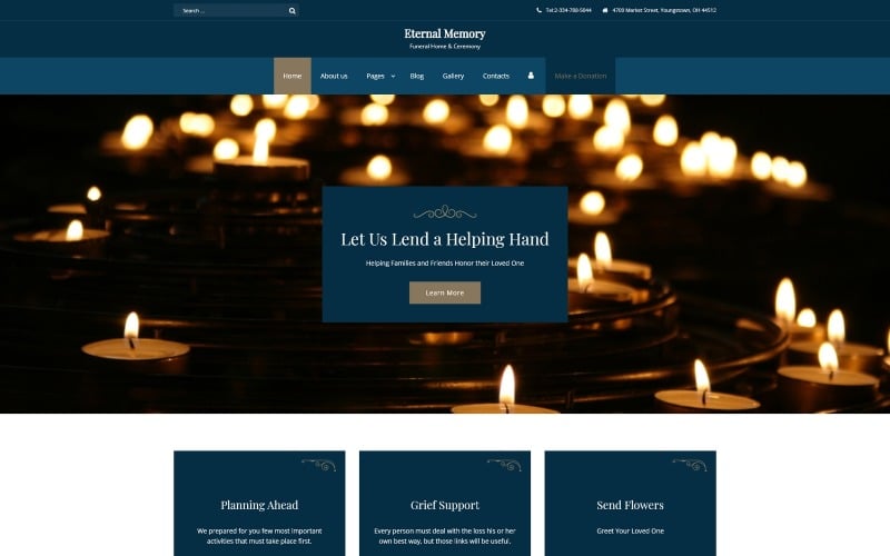 Eternal Memory - Шаблон Joomla Solid Funeral Company