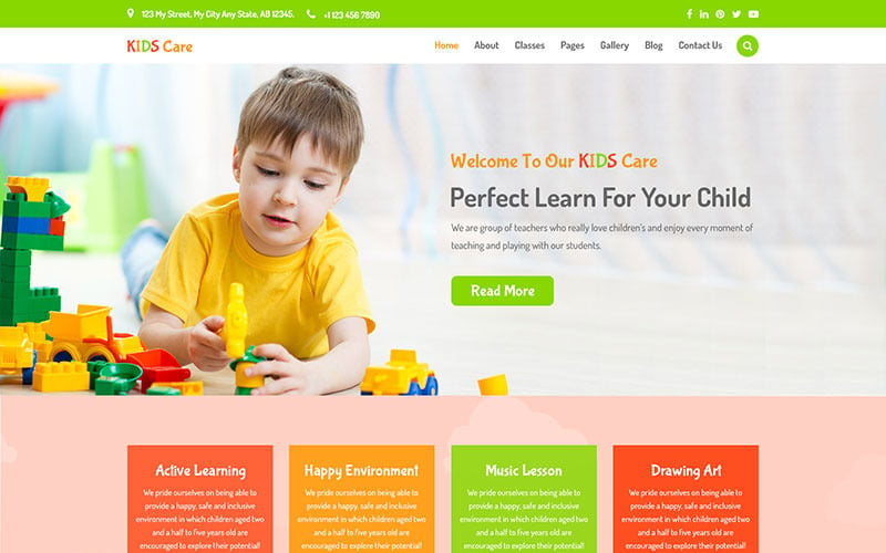 儿童保育-儿童 & 幼儿园PSD模板