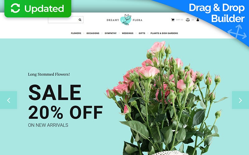Dreamy Flora - Flower Shop MotoCMS Ecommerce Template