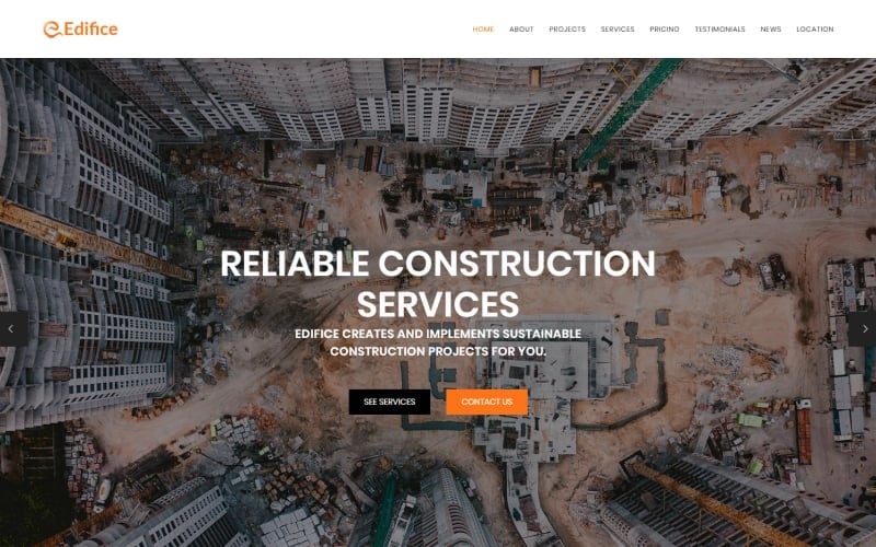Edifice - Construction 服务 HTML 着陆页 Template