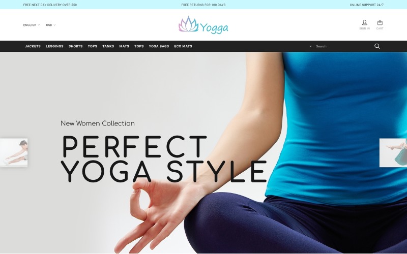 Yogga - Tema de PrestaShop para Tienda de Deportes