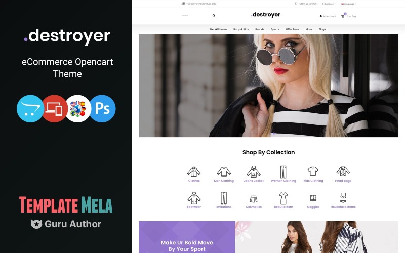 Destroyer - Modello OpenCart del negozio di moda