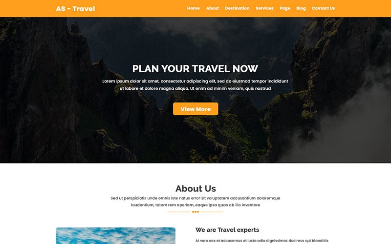 AS-TRAVEL - PSD шаблон Туры и путешествия