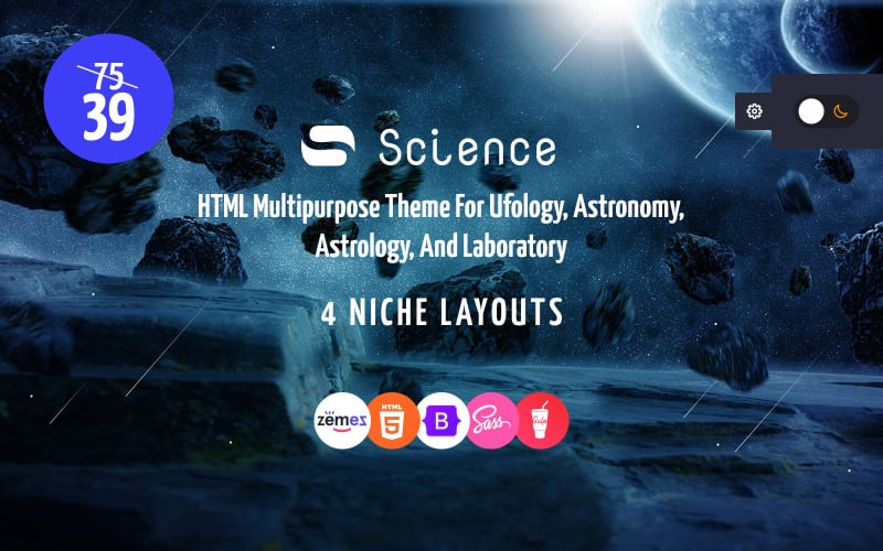 科学-通用HTML5网站模型