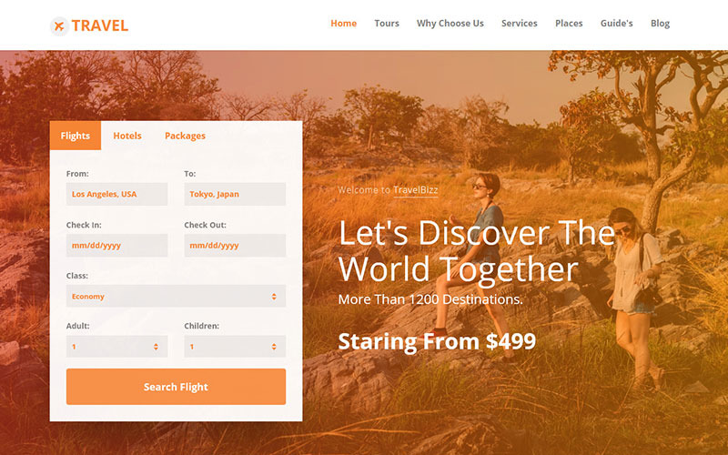 TravelBizz -旅行社HTML模板登陆页面模板
