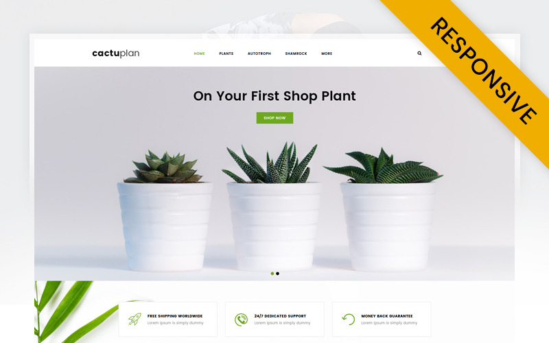 Modelo de OpenCart para Cactuplan Plant Store