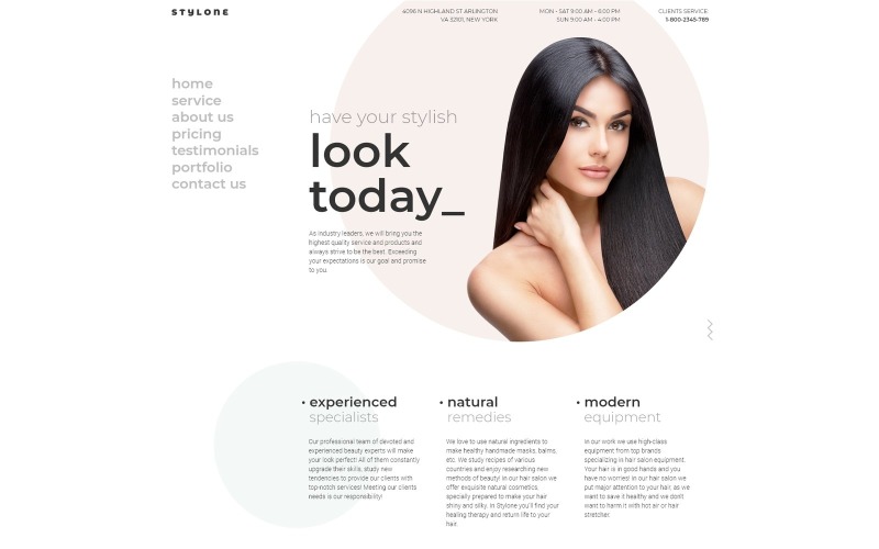 Stylone - Tema de WordPress Elementor para salón de belleza