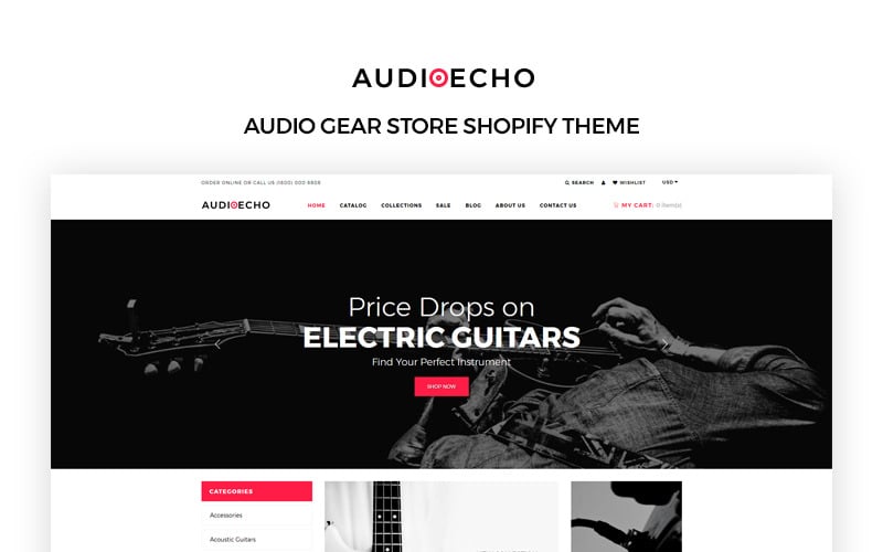 AudioEcho - Şık Audio Gear Online Mağazası Shopify Teması