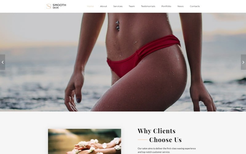 Smooth Skin - Modello di pagina di destinazione HTML5 per salone di ceretta