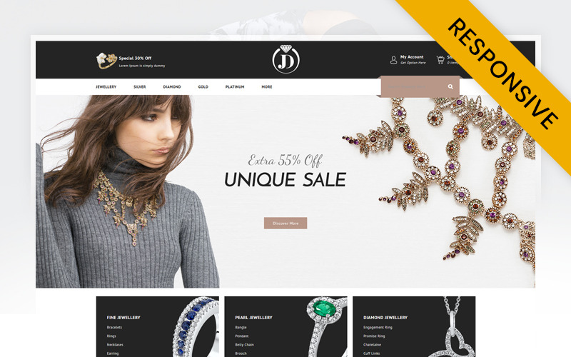 Diamond Juwelier OpenCart responsieve sjabloon