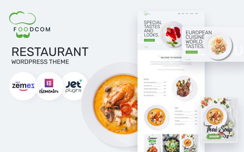 Foodcom - тема WordPress Elementor для ресторану