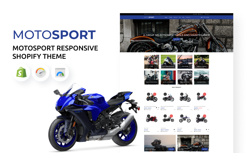 Motosport responsieve e-commerce Shopify-thema