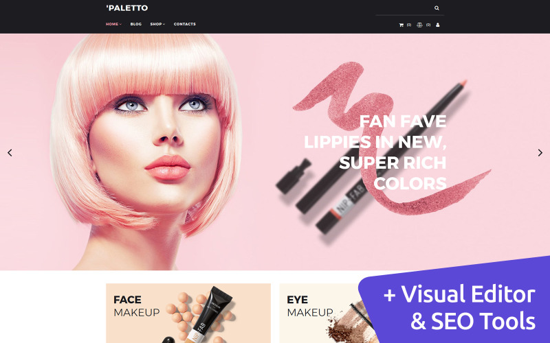 Paletto - Cosmetic Store MotoCMS电子商务 Template