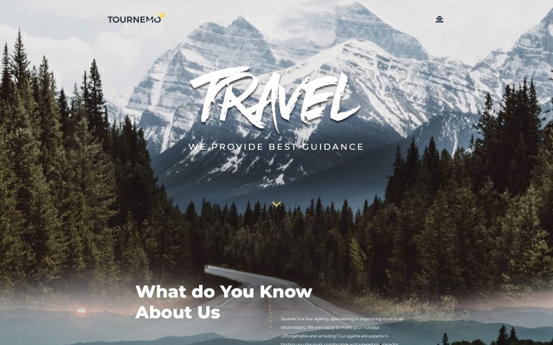 Tournemo - Modèle de page de destination WordPress Travel Elementor