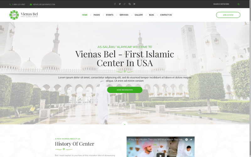 VienasBel - Islamic Religious and Cultural Center WordPress Theme
