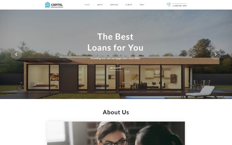资本-固体抵押贷款公司HTML登陆页模板