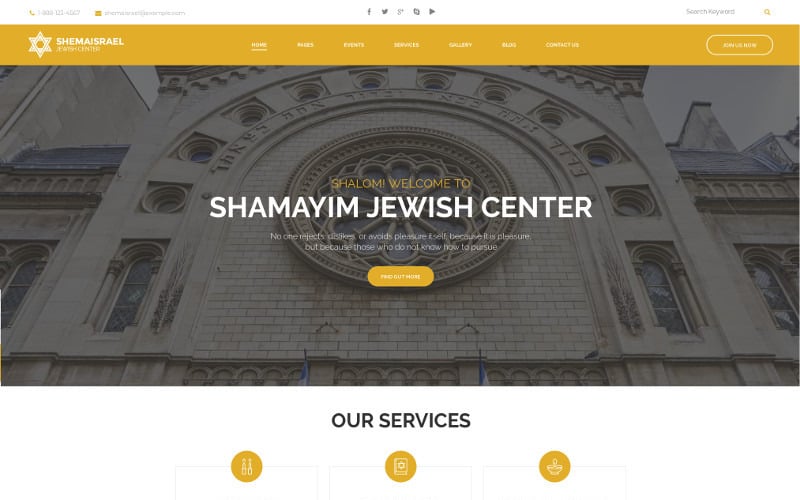 Shema以色列-犹太文化和宗教中心WordPress主题
