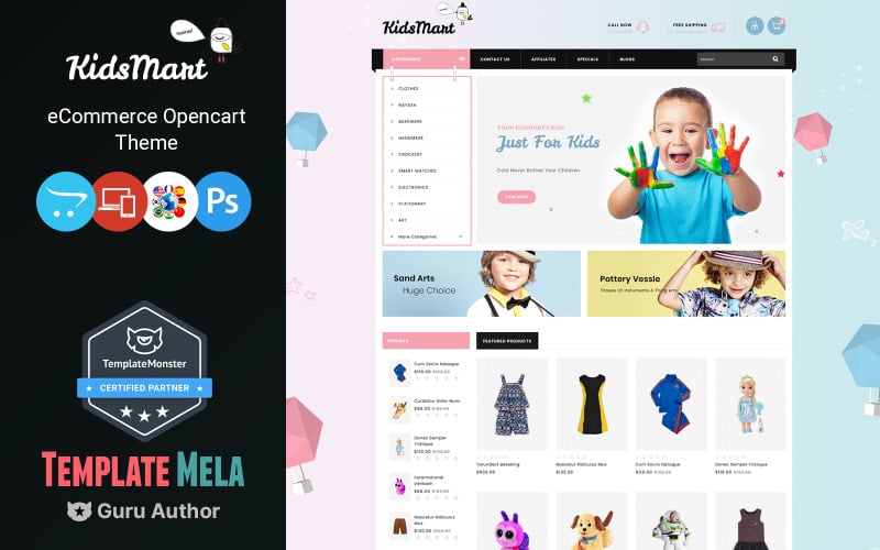 KidsMart - Obchod s dětskou módou a hračkami Šablona OpenCart