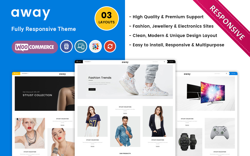 Plantilla multipropósito Away - Tema de WooCommerce receptivo