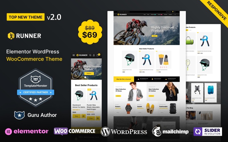 Runner - Tema WooCommerce de esportes e móveis e multiuso