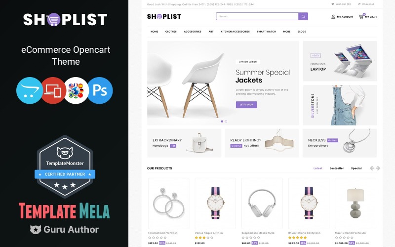 Shoplist - Mega Store e modello OpenCart multiuso