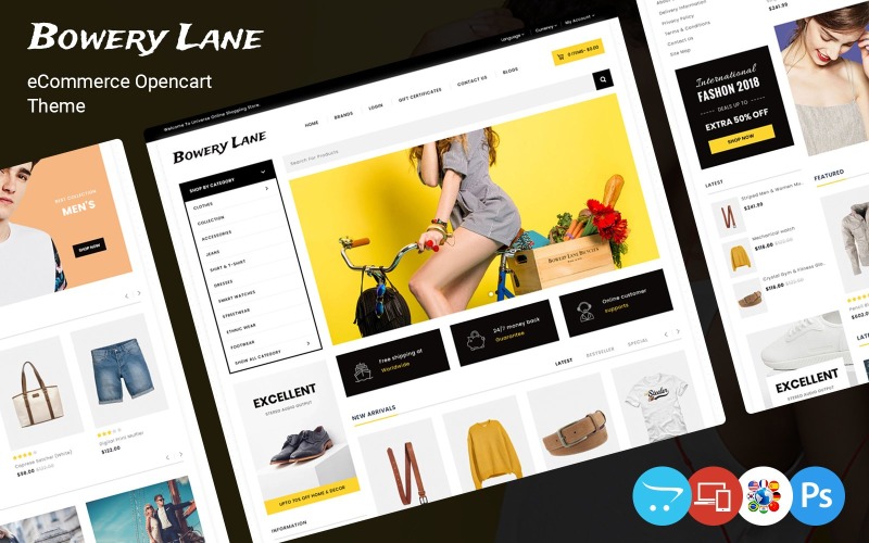 Bowery Lane - Móda a oblečení a víceúčelový obchod OpenCart Template