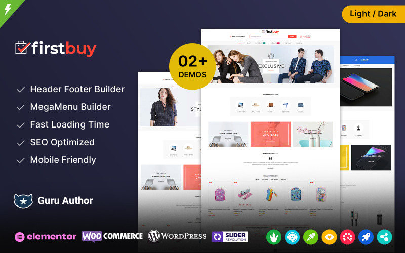 Firstbuy — багатоцільова тема WooCommerce Mega Shop електроніки та моди
