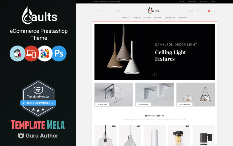 Tema PrestaShop di Aults Lighting Store