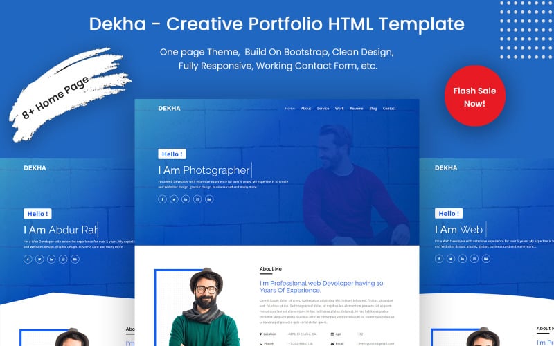 Dekha -创意组合HTML登陆页面模板