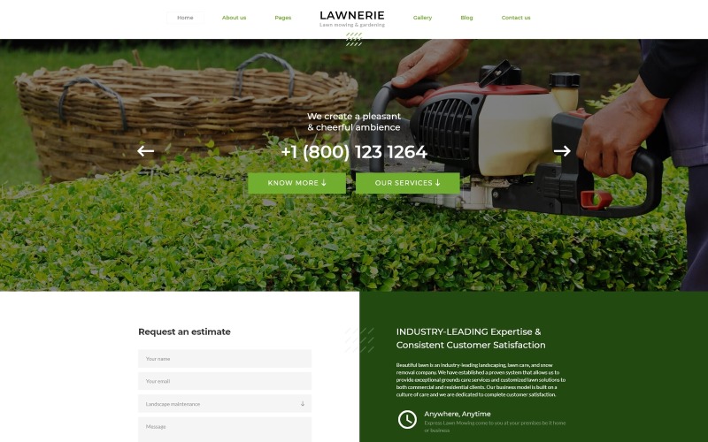 Lawnerie - Szablon Joomla do projektowania krajobrazu