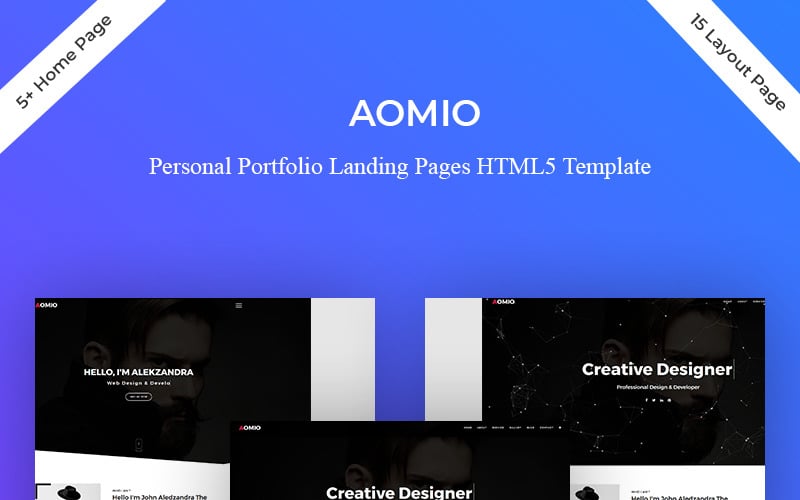 Шаблон цільової сторінки персонального портфоліо Aomio