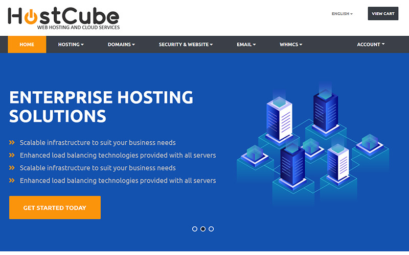 Modello di sito Web HostCube WHMCS