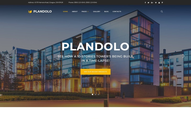Plandolo - шаблон Joomla для строительной компании