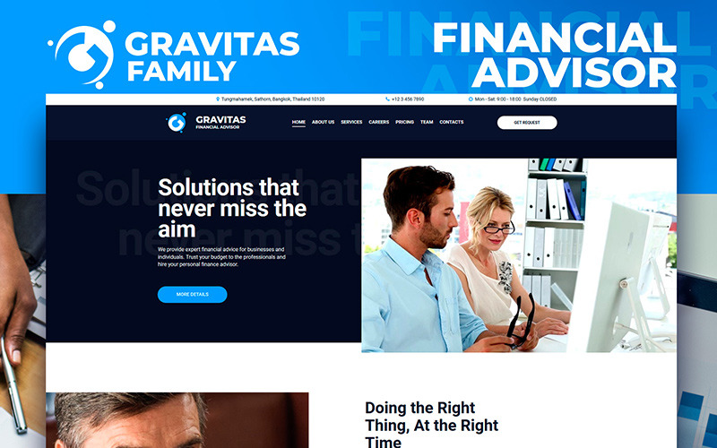 Gravitas - Modelo de Consultor Financeiro 摩托CMS 3