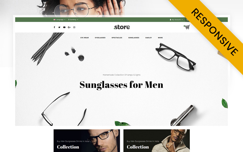 眼镜-眼镜商店OpenCart响应模板