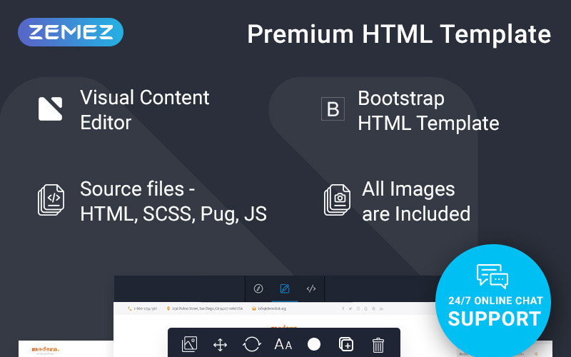 Moderno: plantilla de sitio web lista para usar de cartera