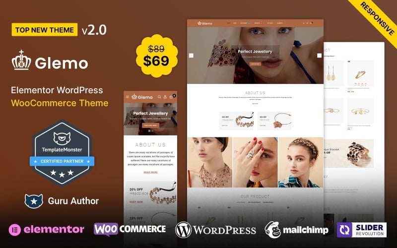 Glemo - Tema WooCommerce de joyería moderna