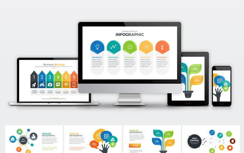 Modèle PowerPoint de présentation d'infographie commerciale