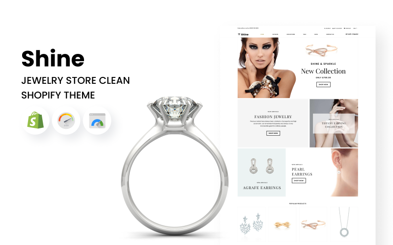 Shine & Sparkle - Shopify-Thema für ein sauberes Juweliergeschäft