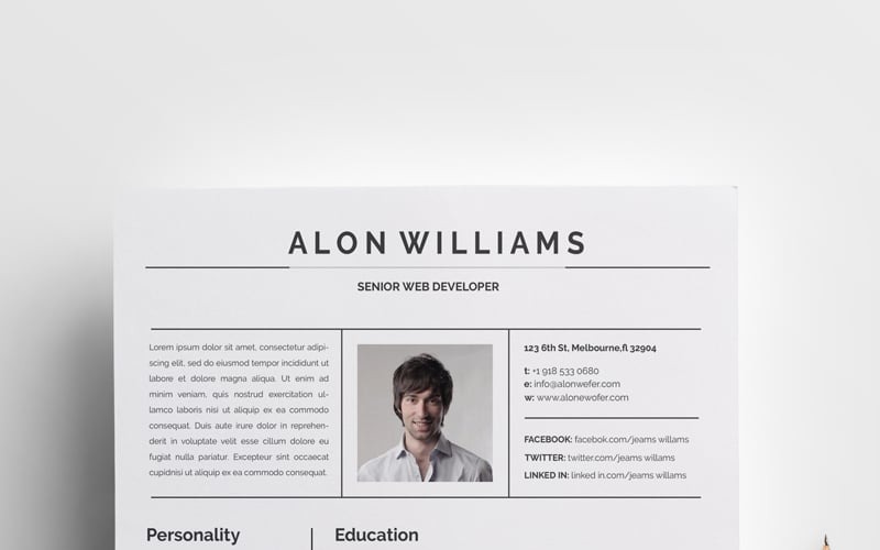 Minimalist Design Resume Template