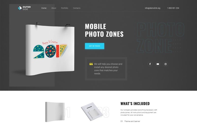 Outer Side - Photo Zones One Page Modern HTML 着陆页 Template